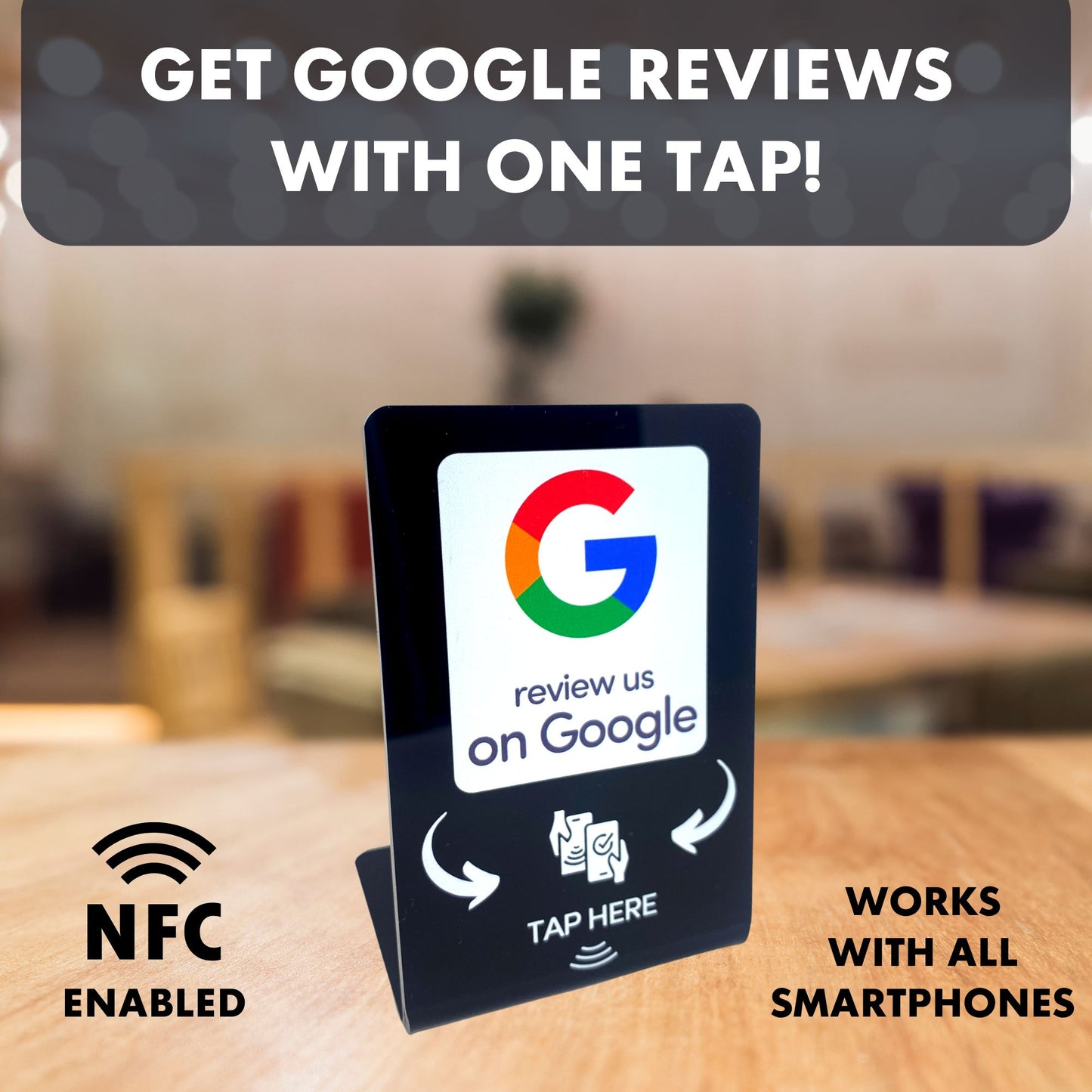 Ninja Pop- Table Top Google Review Stand - Get Google reviews with one Tap!