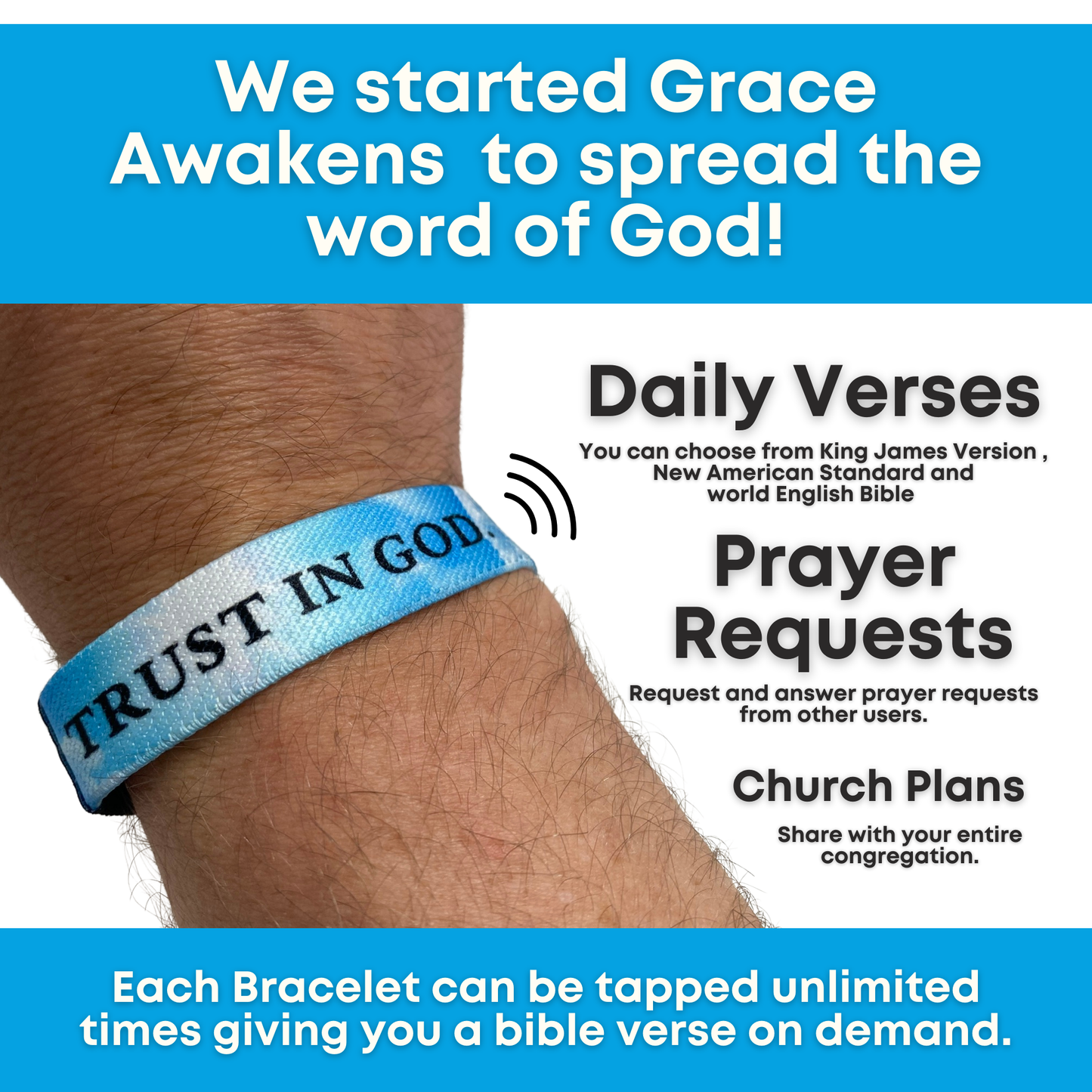 ✝️ Grace Awakens: NFC Bible Verse Bracelets - Wear Your Faith. Tap Into Scripture