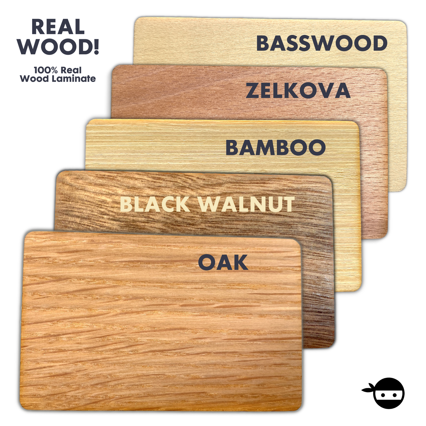 Ninja Pop Blank NFC wooden business card blanks - Choose your wood!