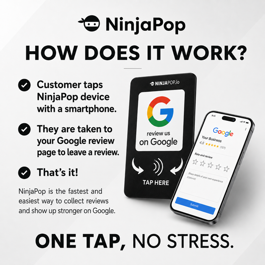 Ninja Pop Google Review Card - Contactless Review Cards