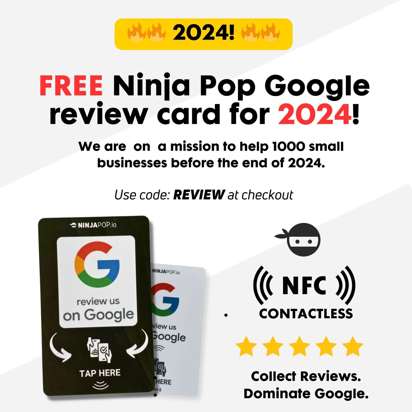 🔥 Free Ninja Pop Google Review Card! 🔥  2024 Special 🔥- Just Pay Shipping  ✈️