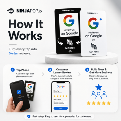 Ninja Pop Google Review Card - Contactless Review Cards