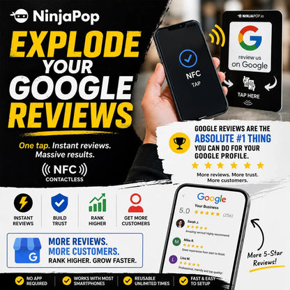 Ninja Pop Google Review Card - Contactless Review Cards