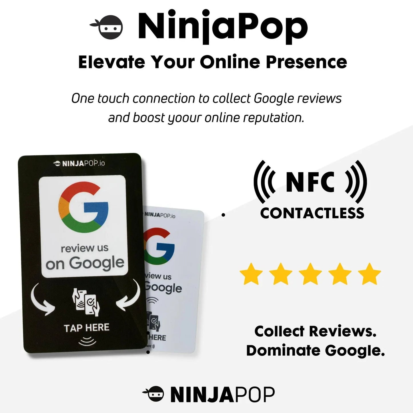 Ninja Pop Google Review Card - Contactless Review Cards